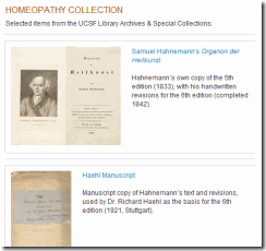 homoeopathic collections
